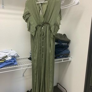 Green long dress